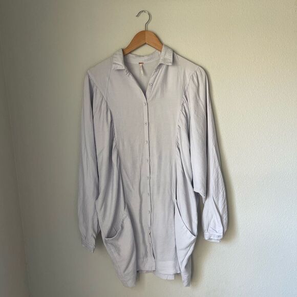 Free People Womens Fade Away Shirt Dress in Purple Ice - Picture 7 of 12